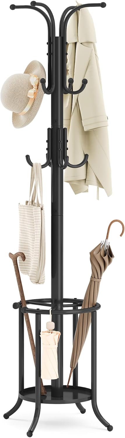 Coat Rack Freestanding, Coat Rack with Umbrella Holder