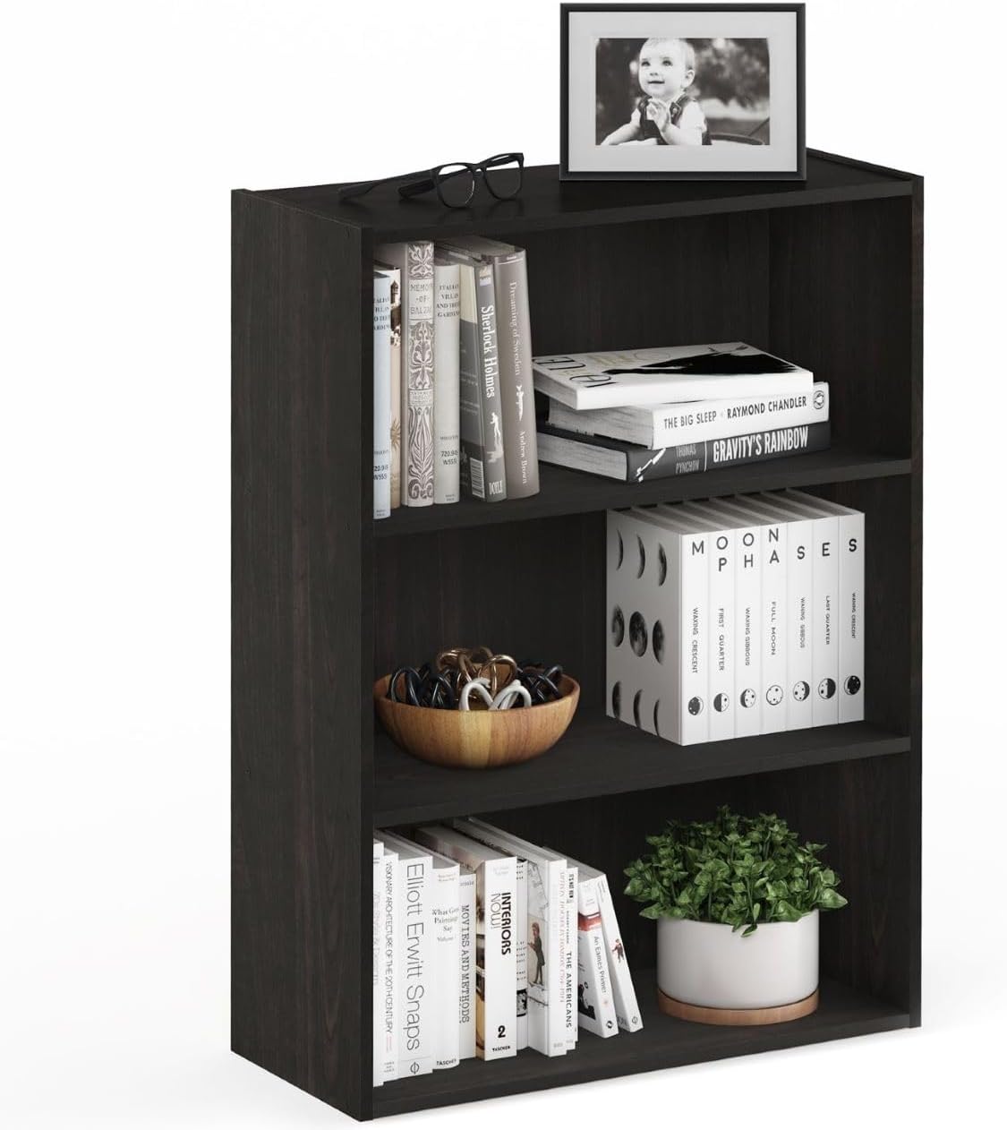 Book Shelf 3-Tier Bookshelf Storage Shelves Bookcase