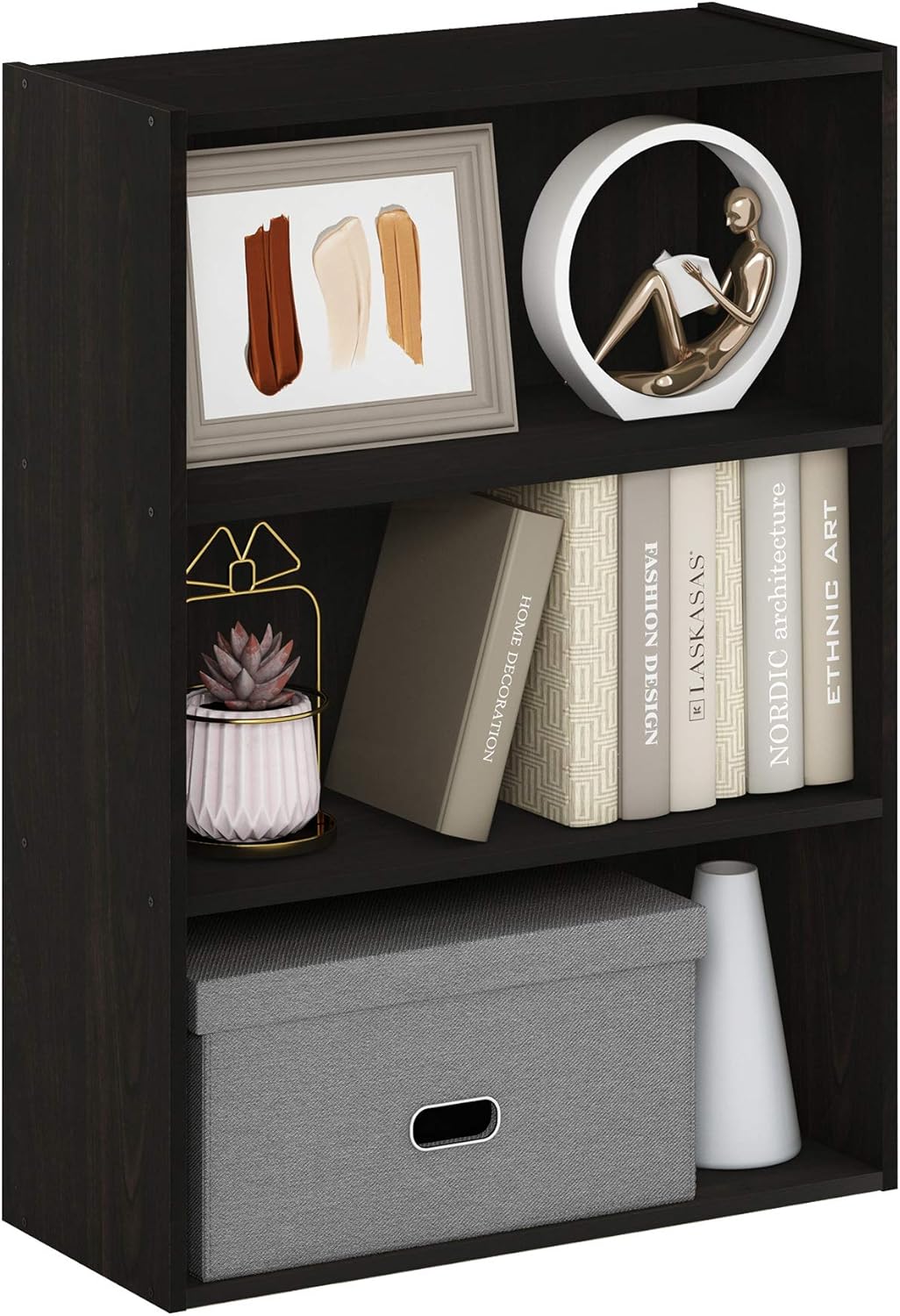 Book Shelf 3-Tier Bookshelf Storage Shelves Bookcase