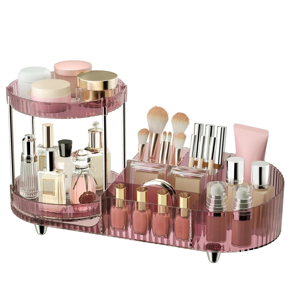Makeup Organizer Countertop for Vanity, Rotating Perfume Tray