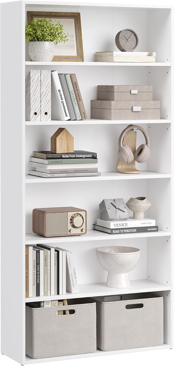 Bookshelf 5-Tier Bookcase Open Storage Shelf