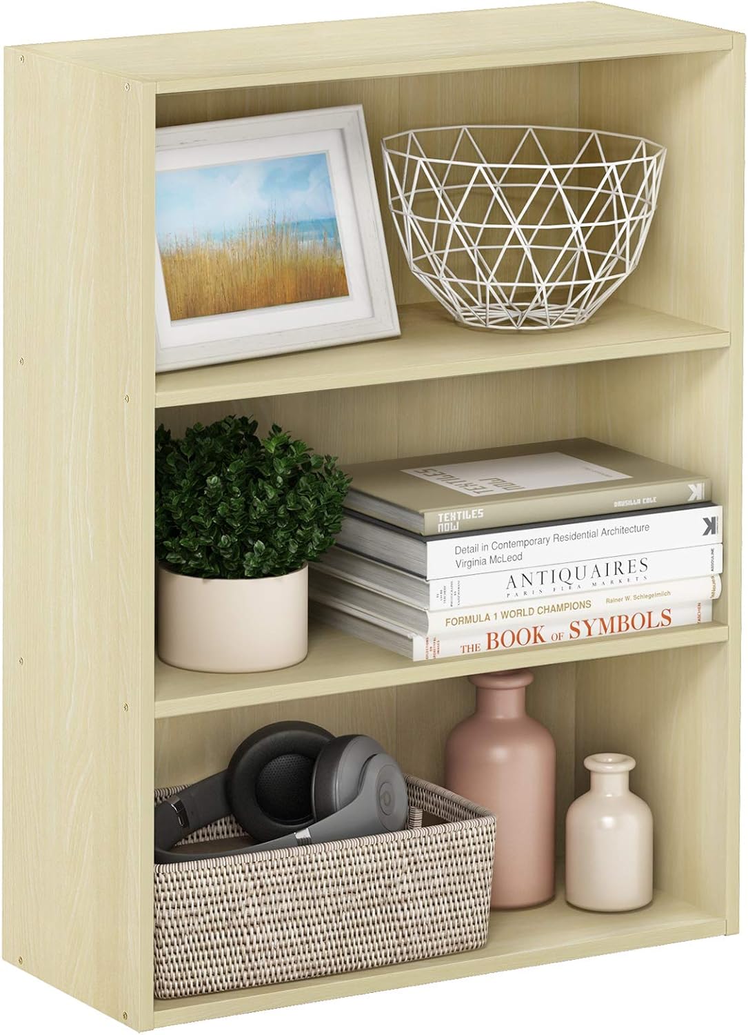 Book Shelf 3-Tier Bookshelf Storage Shelves Bookcase