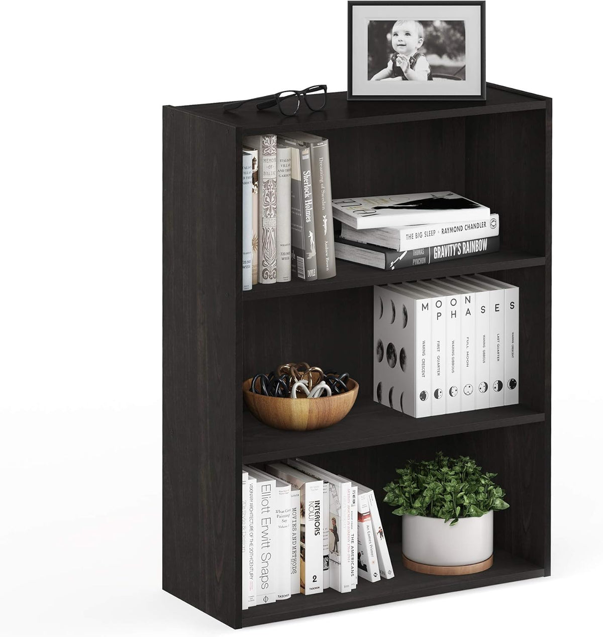 Book Shelf 3-Tier Bookshelf Storage Shelves Bookcase