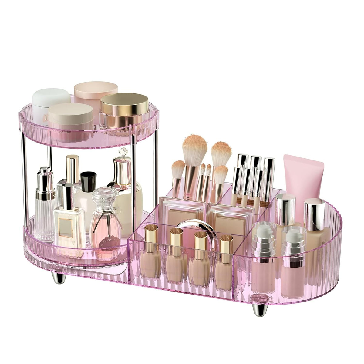 Makeup Organizer Countertop for Vanity, Rotating Perfume Tray
