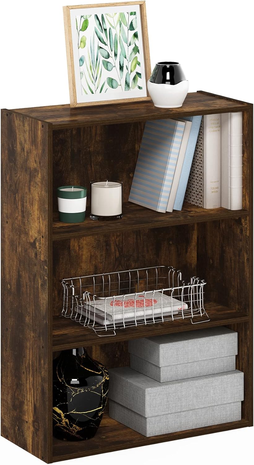Book Shelf 3-Tier Bookshelf Storage Shelves Bookcase