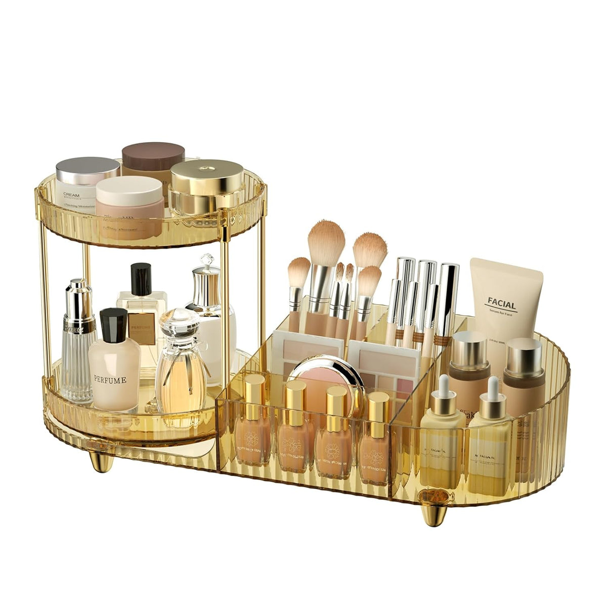 Makeup Organizer Countertop for Vanity, Rotating Perfume Tray