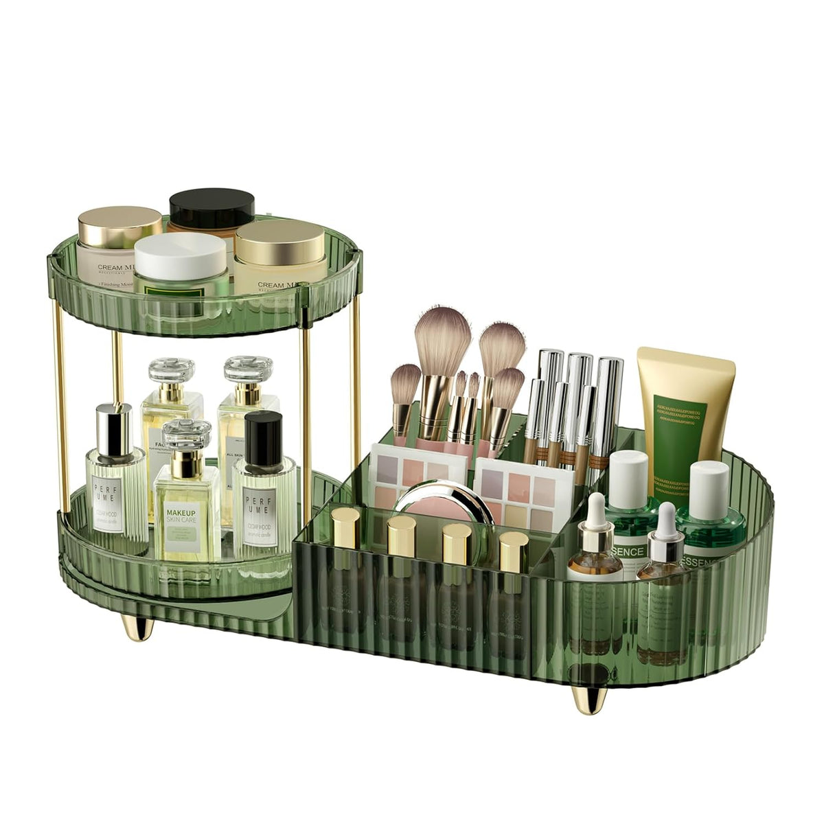 Makeup Organizer Countertop for Vanity, Rotating Perfume Tray