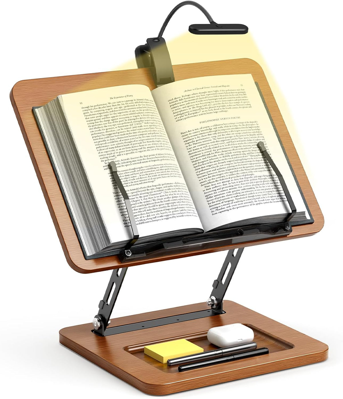 Book Stand for Reading, 360° Rotating Hands Free Book Holder