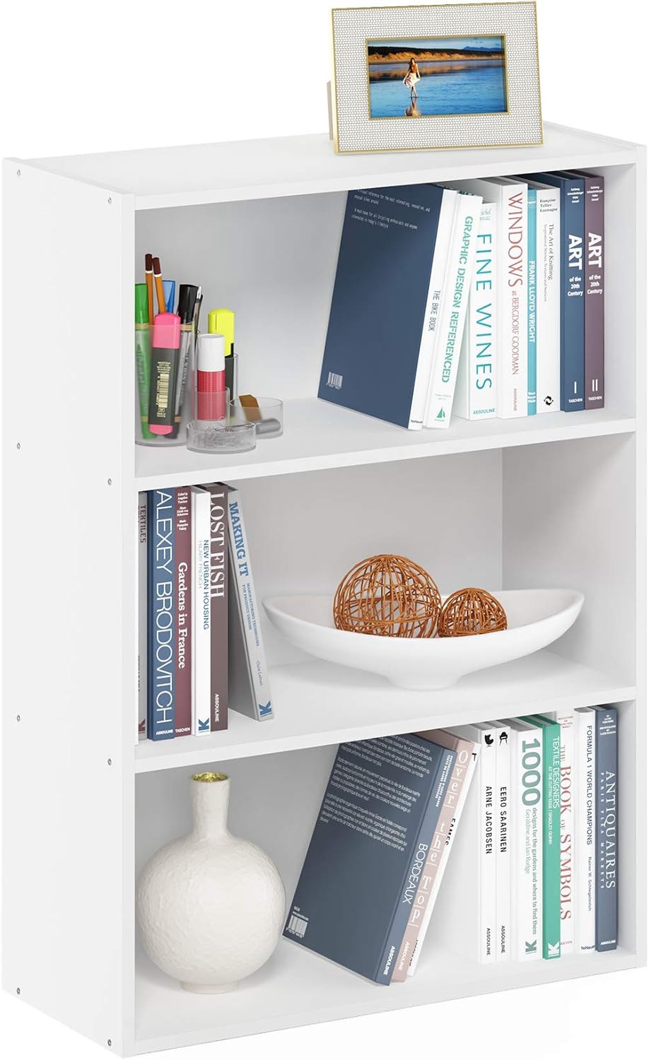 Book Shelf 3-Tier Bookshelf Storage Shelves Bookcase