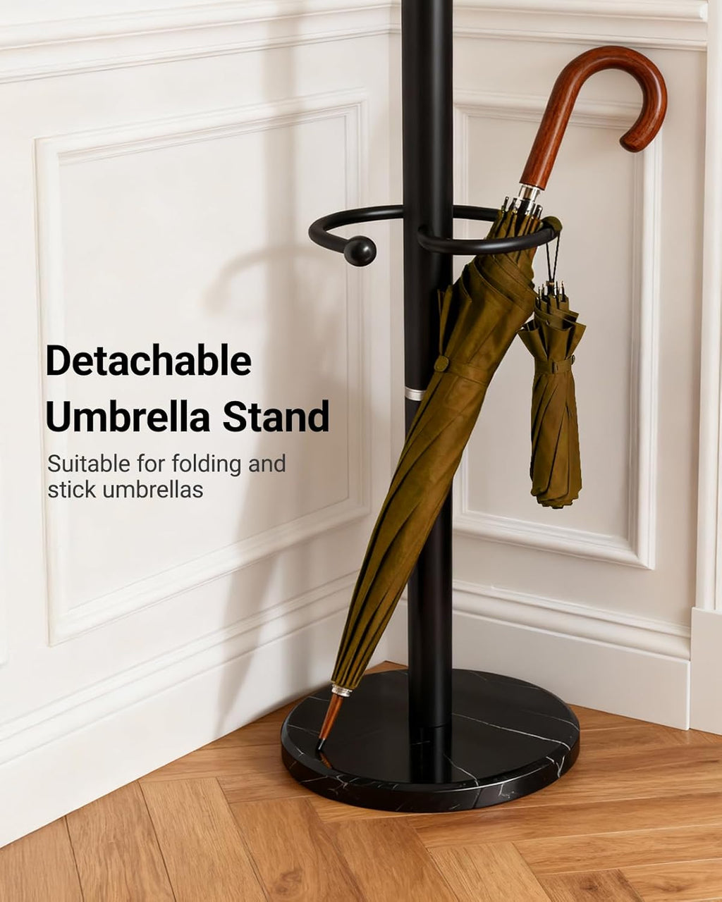 Metal Heavy Duty Coat Rack with Sturdy Marble Base