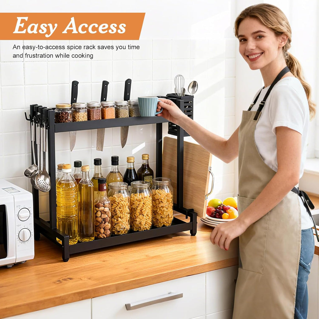 Countertop Spice Rack Organizer 2-Tier Seasoning Organizer