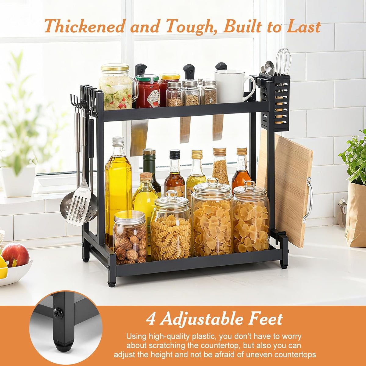 Countertop Spice Rack Organizer 2-Tier Seasoning Organizer