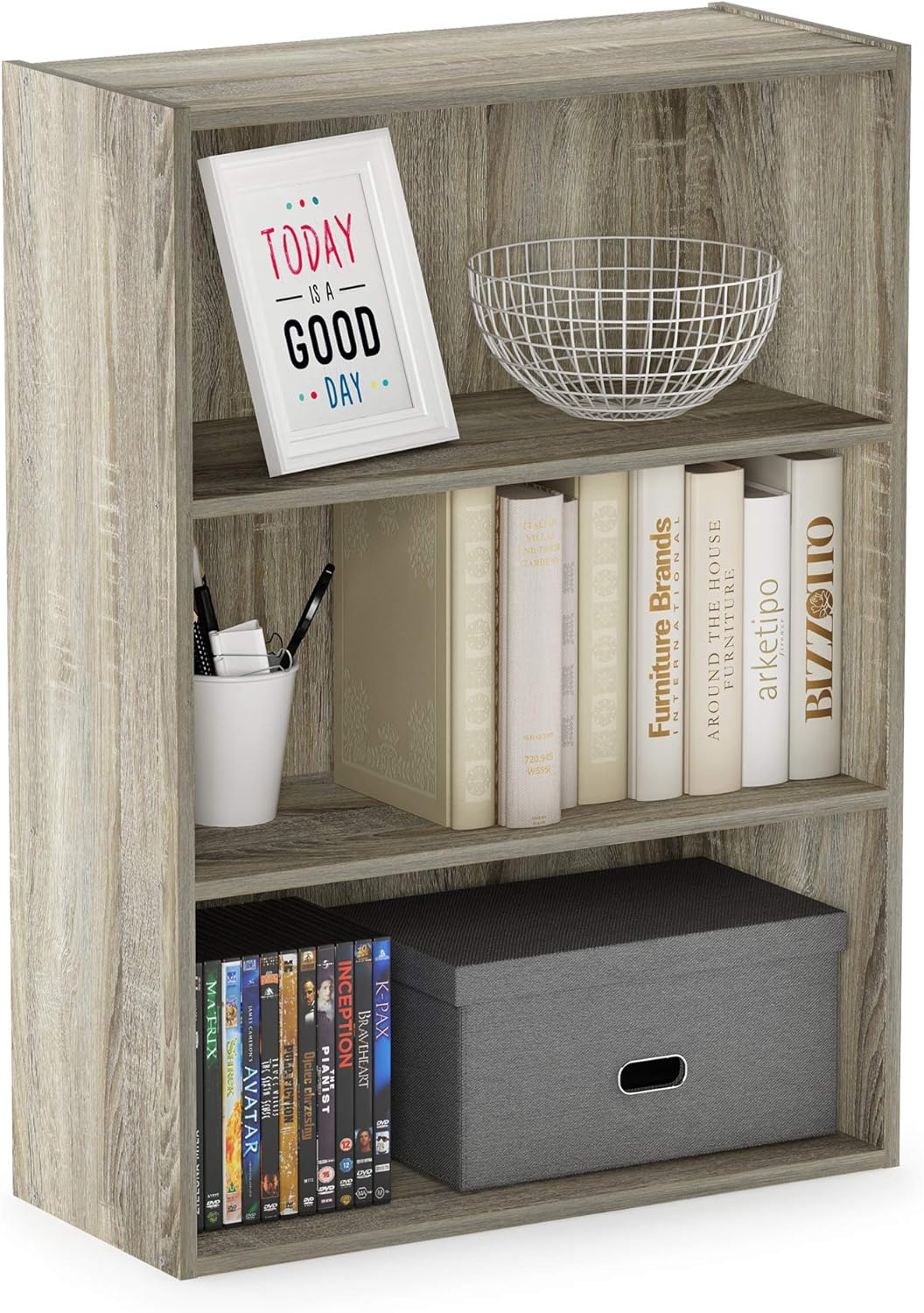 Book Shelf 3-Tier Bookshelf Storage Shelves Bookcase