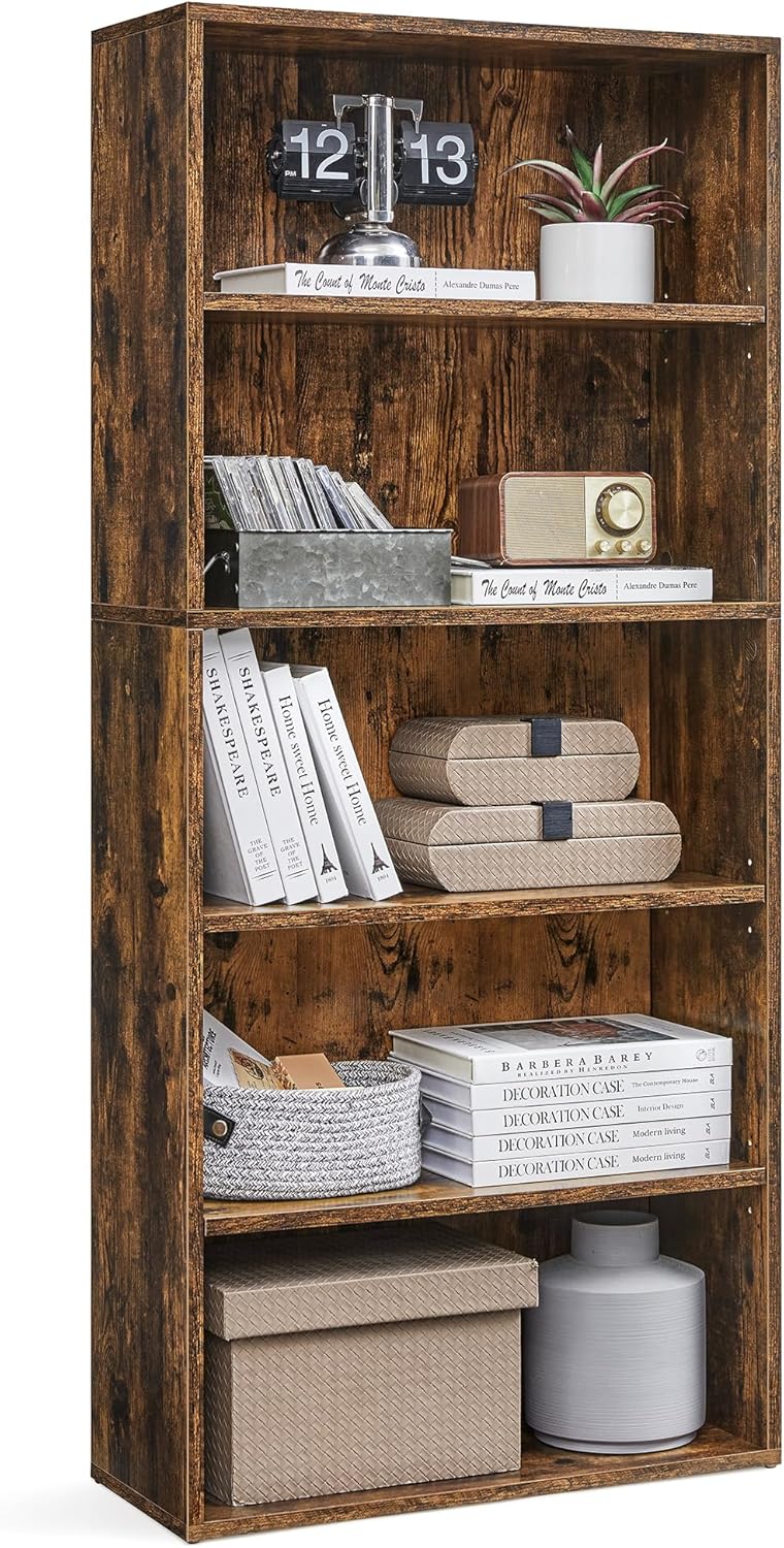 Bookshelf 5-Tier Bookcase Open Storage Shelf