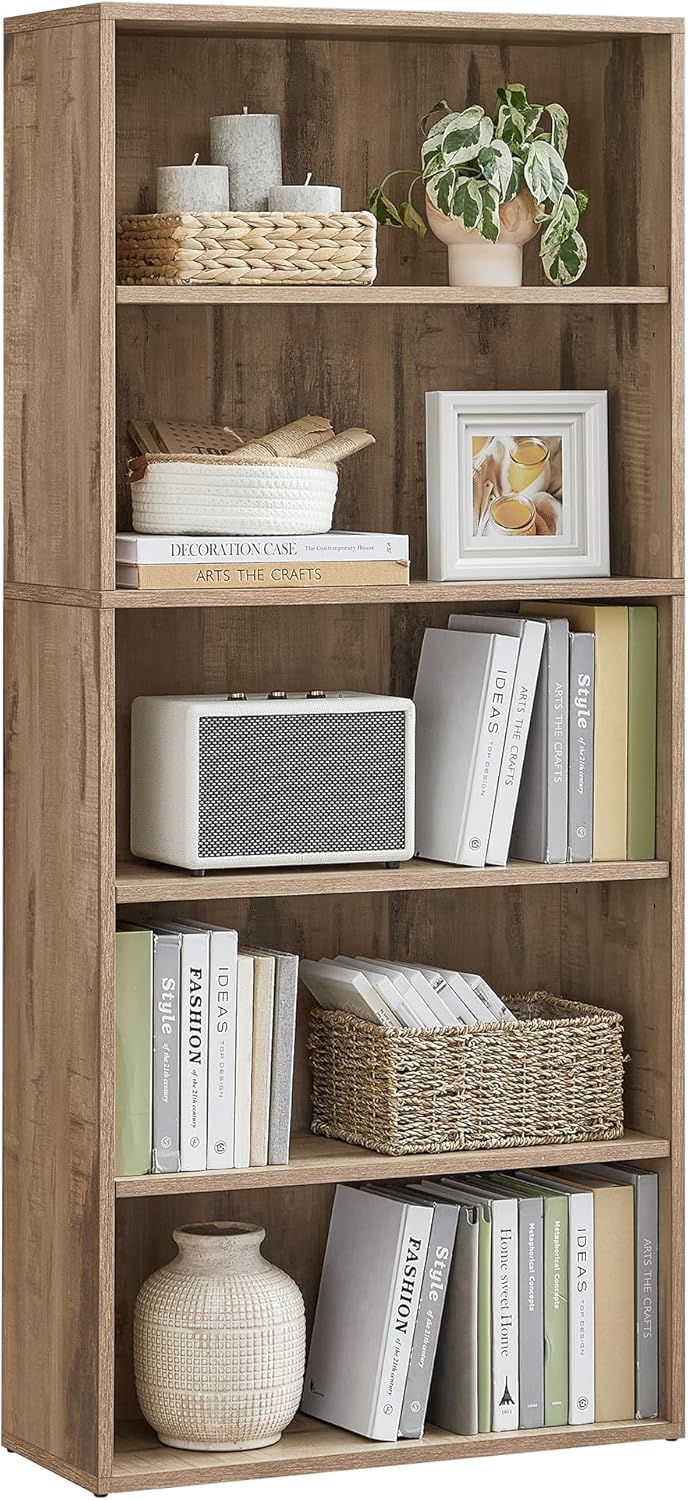 Bookshelf 5-Tier Bookcase Open Storage Shelf