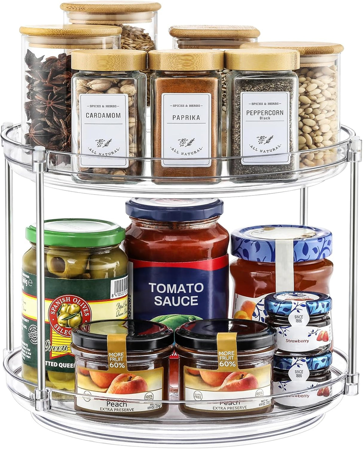 2 Tier Non-Skid Acrylic Turntable Organizer