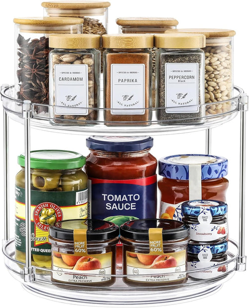 2 Tier Non-Skid Acrylic Turntable Organizer
