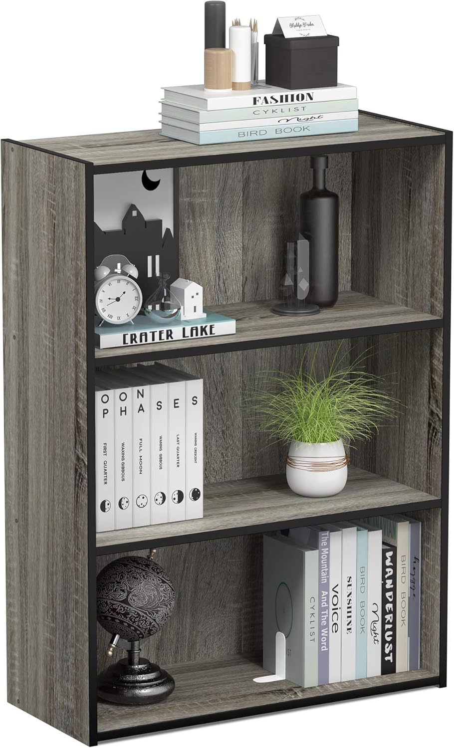 Book Shelf 3-Tier Bookshelf Storage Shelves Bookcase